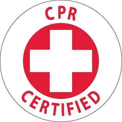 NMC - CPR Certified, Hard Hat Label - Red on White, 0.045" Thick, For Certified Operator - Apex Tool & Supply