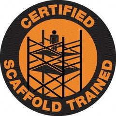 NMC - Certified Scaffold Trained, Hard Hat Label - Black on Orange, 0.045" Thick, For Certified Operator - Apex Tool & Supply