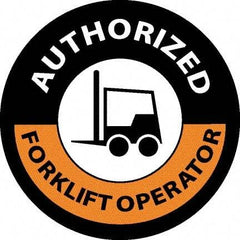 NMC - Authorized Forklift Operator, Hard Hat Label - Black/Orange/White, 0.045" Thick, For Accident Prevention - Apex Tool & Supply
