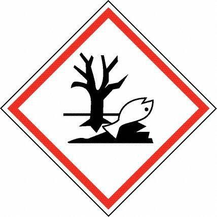 NMC - Hazardous Materials Label, Header: Dangerous for Environment Warning - Legend: GHS - Graphic, English, Black & Red, 4" Long x 4" High, No Coating - Apex Tool & Supply