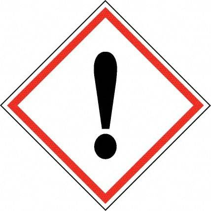 NMC - Hazardous Materials Label, Header: Harmful Irritant Warning - Legend: GHS - Graphic, English, Black & Red, 4" Long x 4" High, No Coating - Apex Tool & Supply