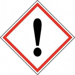 NMC - Hazardous Materials Label, Header: Harmful Irritant Warning - Legend: GHS - Graphic, English, Black & Red, 4" Long x 4" High, No Coating - Apex Tool & Supply