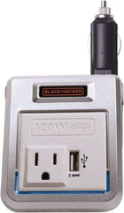 DeWALT - 12 VDC Input, 120 VAC Output, 120 Peak Wattage, Power Inverter - 120 Watt Continuous Output Power - Apex Tool & Supply
