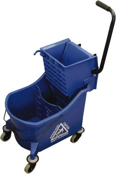 O-Cedar - 36 Qt Plastic Bucket & Wringer - 23" Long x 38" High x 14" Wide, Blue - Apex Tool & Supply