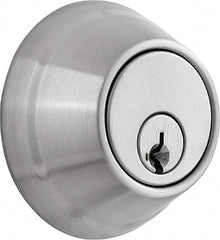 Stanley - 1-3/8 to 2" Door Thickness, Oil Rubbed Bronze Finish, Occupancy Indicator Deadbolt - Nonhanded Handling, Push in Lever Override, Keyless Cylinder - Apex Tool & Supply