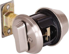 Stanley - 1-3/8 to 2" Door Thickness, Satin Nickel Finish, Single Cylinder Deadbolt - Nonhanded Handling, Key Override, Single Cylinder - Apex Tool & Supply