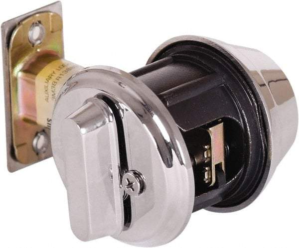 Stanley - 1-3/8 to 2" Door Thickness, Bright Chrome Finish, Single Cylinder Deadbolt - Nonhanded Handling, Key Override, Single Cylinder - Apex Tool & Supply