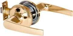 Stanley - Grade 2 Passage Lever Lockset - 2-3/8 & 2-3/4" Back Set, Keyless Cylinder, Brass Alloy, Bright Brass Finish - Apex Tool & Supply