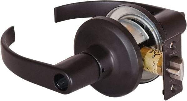 Stanley - Grade 2 Office Lever Lockset - 2-3/8 & 2-3/4" Back Set, Brass Alloy, Oil Rubbed Bronze Finish - Apex Tool & Supply