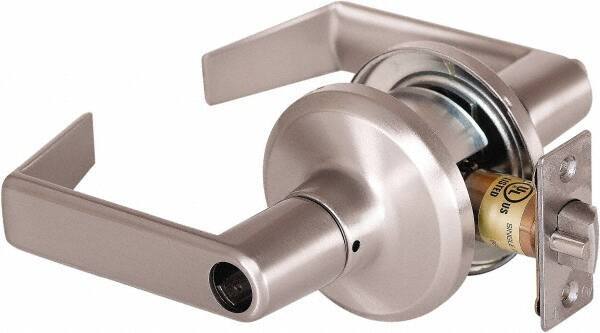 Stanley - Grade 2 Office Lever Lockset - 2-3/8 & 2-3/4" Back Set, Brass Alloy, Satin Nickel Finish - Apex Tool & Supply