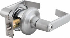 Stanley - Grade 2 Privacy Lever Lockset - 2-3/8 & 2-3/4" Back Set, Keyless Cylinder, Brass Alloy, Satin Chrome Finish - Apex Tool & Supply