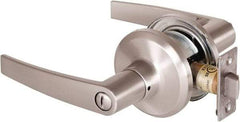 Stanley - Grade 2 Privacy Lever Lockset - 2-3/8 & 2-3/4" Back Set, Keyless Cylinder, Brass Alloy, Satin Nickel Finish - Apex Tool & Supply