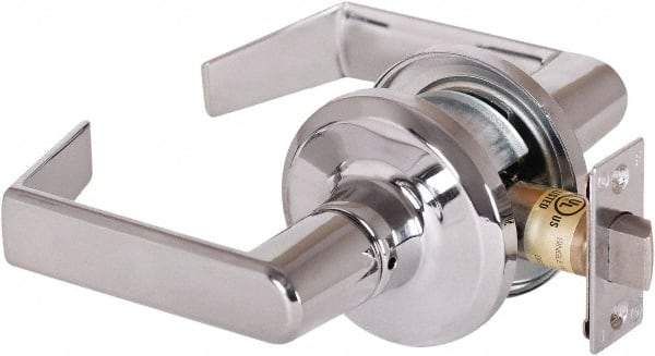 Stanley - Grade 2 Passage Lever Lockset - 2-3/8 & 2-3/4" Back Set, Keyless Cylinder, Brass Alloy, Bright Chrome Finish - Apex Tool & Supply