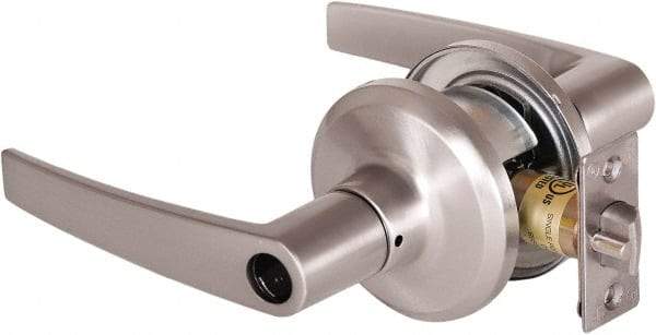 Stanley - Grade 2 Office Lever Lockset - 2-3/8 & 2-3/4" Back Set, Brass Alloy, Satin Nickel Finish - Apex Tool & Supply