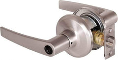 Stanley - Grade 2 Office Lever Lockset - 2-3/8 & 2-3/4" Back Set, Brass Alloy, Satin Nickel Finish - Apex Tool & Supply