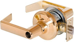 Stanley - Grade 2 Office Lever Lockset - 2-3/8 & 2-3/4" Back Set, Brass Alloy, Bright Brass Finish - Apex Tool & Supply