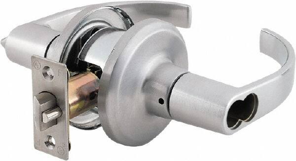 Stanley - Grade 2 Office Lever Lockset - 2-3/8 & 2-3/4" Back Set, Brass Alloy, Satin Chrome Finish - Apex Tool & Supply