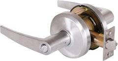 Stanley - Grade 2 Entrance Lever Lockset - 2-3/4" Back Set, Key In Lever Cylinder, Brass Alloy, Satin Chrome Finish - Apex Tool & Supply