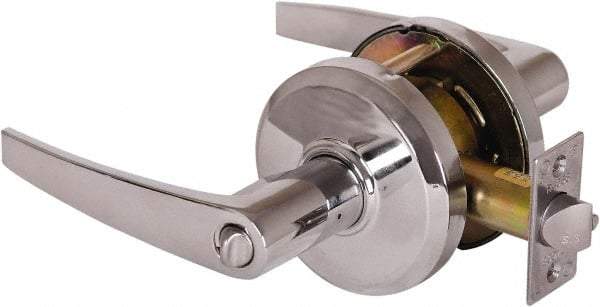 Stanley - Grade 2 Entrance Lever Lockset - 2-3/4" Back Set, Key In Lever Cylinder, Brass Alloy, Bright Chrome Finish - Apex Tool & Supply