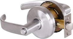 Stanley - Grade 2 Privacy Lever Lockset - 2-3/4" Back Set, Keyless Cylinder, Brass Alloy, Satin Chrome Finish - Apex Tool & Supply