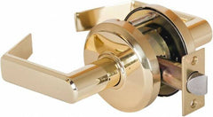 Stanley - Grade 2 Passage Lever Lockset - 2-3/4" Back Set, Keyless Cylinder, Brass Alloy, Bright Brass Finish - Apex Tool & Supply
