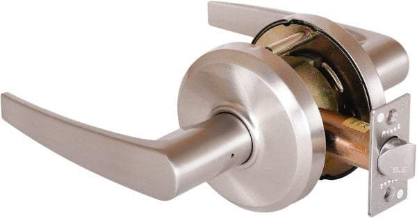 Stanley - Grade 2 Passage Lever Lockset - 2-3/4" Back Set, Keyless Cylinder, Brass Alloy, Nickel Finish - Apex Tool & Supply