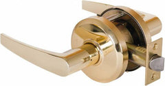 Stanley - Grade 2 Passage Lever Lockset - 2-3/4" Back Set, Keyless Cylinder, Brass Alloy, Bright Brass Finish - Apex Tool & Supply
