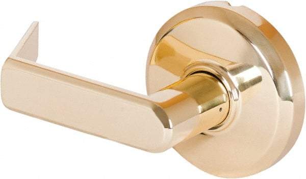 Stanley - Grade 2 Dummy Lever Lockset - 2-3/4" Back Set, Keyless Cylinder, Brass Alloy, Bright Brass Finish - Apex Tool & Supply