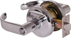 Stanley - Grade 2 Privacy Lever Lockset - 2-3/4" Back Set, Keyless Cylinder, Brass Alloy, Bright Chrome Finish - Apex Tool & Supply