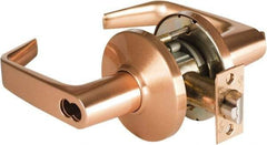 Best - Grade 1 Entrance Lever Lockset - 2-3/4" Back Set, Key In Lever Cylinder, Brass Alloy, Satin Bronze Finish - Apex Tool & Supply