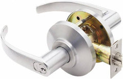 Best - Grade 2 Storeroom Lever Lockset - 2-3/4" Back Set, Key In Lever Cylinder, Brass Alloy, Satin Chrome Finish - Apex Tool & Supply
