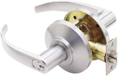 Best - Grade 2 Entrance Lever Lockset - 2-3/4" Back Set, Key In Lever Cylinder, Brass Alloy, Satin Chrome Finish - Apex Tool & Supply