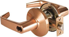 Best - Grade 2 Entrance Lever Lockset - 2-3/4" Back Set, Key In Lever Cylinder, Brass Alloy, Satin Bronze Finish - Apex Tool & Supply