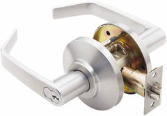 Best - Grade 2 Entrance Lever Lockset - 2-3/4" Back Set, Key In Lever Cylinder, Brass Alloy, Satin Chrome Finish - Apex Tool & Supply