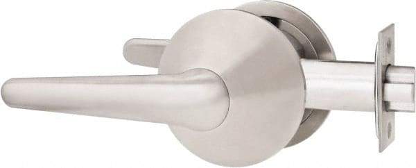 Stanley - Grade 1 Passage Lever Lockset - 2-3/4" Back Set, Keyless Cylinder, Brass Alloy, Stainless Steel Finish - Apex Tool & Supply