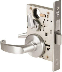 Best - Grade 1 Privacy Lever Lockset - 2-3/4" Back Set, Keyless Cylinder, Brass Alloy, Satin Chrome Finish - Apex Tool & Supply