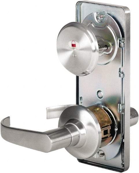 Stanley - Grade 2 Passage Lever Lockset - 2-3/4" Back Set, Keyless Cylinder, Brass Alloy, Satin Chrome Finish - Apex Tool & Supply