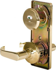 Stanley - Grade 2 Passage Lever Lockset - 2-3/4" Back Set, Keyless Cylinder, Brass Alloy, Bright Brass Finish - Apex Tool & Supply
