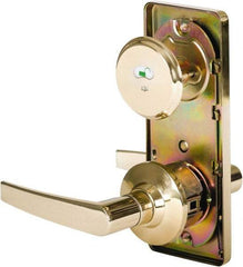 Stanley - Grade 2 Passage Lever Lockset - 2-3/4" Back Set, Keyless Cylinder, Brass Alloy, Bright Brass Finish - Apex Tool & Supply