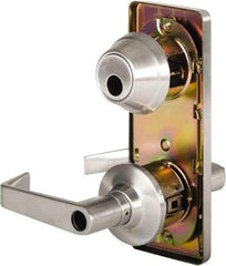 Stanley - Grade 2 Entry Lever Lockset - 2-3/4" Back Set, Key In Lever Cylinder, Brass Alloy, Satin Chrome Finish - Apex Tool & Supply