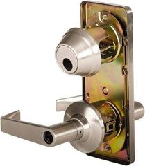 Stanley - Grade 2 Entry Lever Lockset - 2-3/4" Back Set, Key In Lever Cylinder, Brass Alloy, Nickel Finish - Apex Tool & Supply