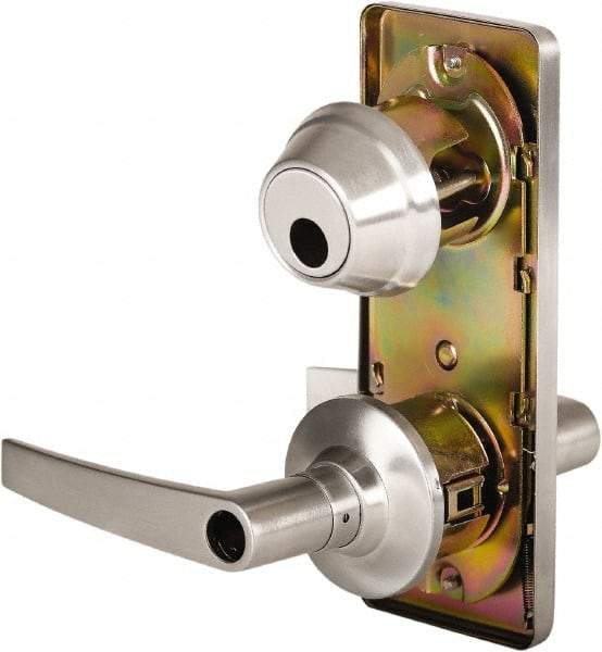 Stanley - Grade 2 Entry Lever Lockset - 2-3/4" Back Set, Key In Lever Cylinder, Brass Alloy, Satin Chrome Finish - Apex Tool & Supply