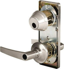 Stanley - Grade 2 Entry Lever Lockset - 2-3/4" Back Set, Key In Lever Cylinder, Brass Alloy, Nickel Finish - Apex Tool & Supply