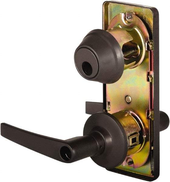 Stanley - Grade 2 Entry Lever Lockset - 2-3/4" Back Set, Key In Lever Cylinder, Brass Alloy, Oil Rubbed Bronze Finish - Apex Tool & Supply