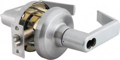 Stanley - Grade 1 Classroom Lever Lockset - 2-3/4" Back Set, Key In Lever Cylinder, Brass Alloy, Satin Chrome Finish - Apex Tool & Supply