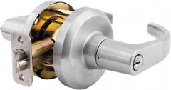 Stanley - Grade 1 Entrance Lever Lockset - 2-3/4" Back Set, Key In Lever Cylinder, Brass Alloy, Satin Chrome Finish - Apex Tool & Supply