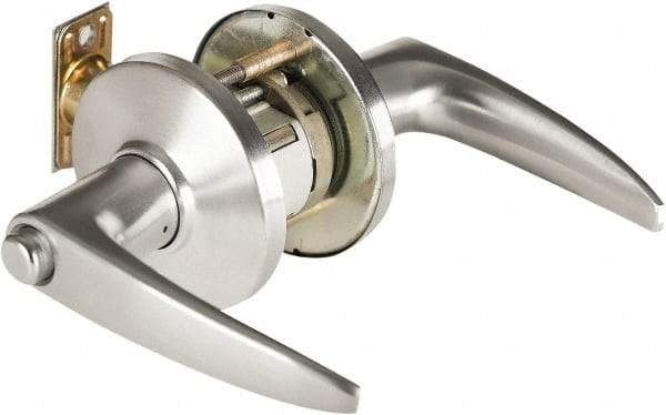 Best - Grade 1 Passage Lever Lockset - 2-3/4" Back Set, Keyless Cylinder, Brass Alloy, Satin Chrome Finish - Apex Tool & Supply