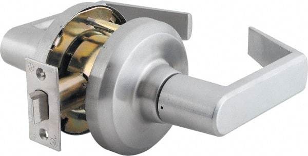 Stanley - Grade 1 Passage Lever Lockset - 2-3/4" Back Set, Keyless Cylinder, Brass Alloy, Satin Chrome Finish - Apex Tool & Supply