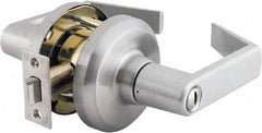 Stanley - Grade 1 Privacy Lever Lockset - 2-3/4" Back Set, Keyless Cylinder, Brass Alloy, Satin Chrome Finish - Apex Tool & Supply