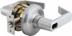 Stanley - Grade 1 Entrance Lever Lockset - 2-3/4" Back Set, Key In Lever Cylinder, Brass Alloy, Satin Chrome Finish - Apex Tool & Supply